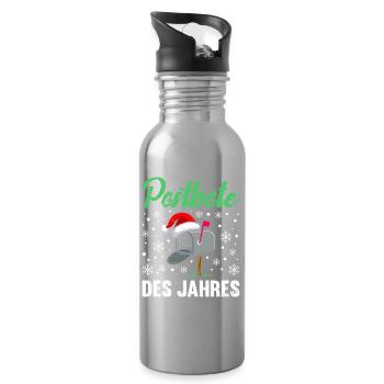 Postman POSTMAN OF THE YEAR Funny - Water bottle with straw - silver - Right
