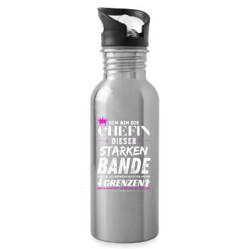Chefin dieser Starken Bande Chefin Geschenke - Gourde avec paille intégrée - argent clair - Droite