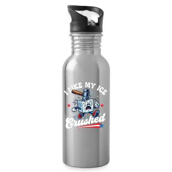 I Like My Crushed Pro Immigration Abolish  - Water bottle with straw - silver - Right