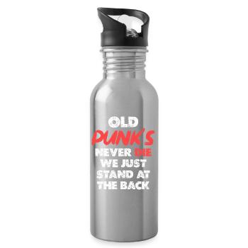 Old Punks Never Die Artwork - Trinkflasche mit integriertem Trinkhalm - Lightsilver - Rechts