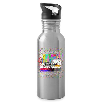 Gleichgewichts Störung Testbild Kostüm Karneval - Trinkflasche mit integriertem Trinkhalm - Lightsilver - Rechts