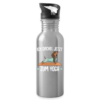 Meditation I'm going to yoga now - Water bottle with straw - silver - Right