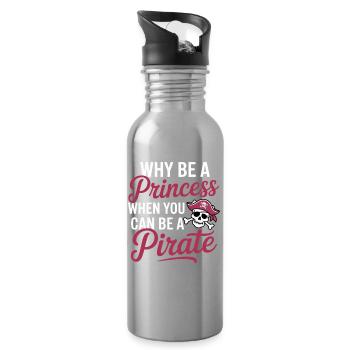Pirate Princess Rebellion Tee - Water bottle with straw - silver - Right