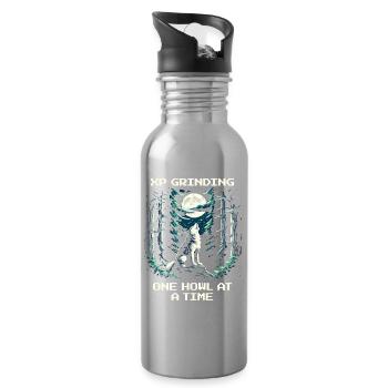 XP farmen mit jedem Heulen | Wolf Spirit - Trinkflasche mit integriertem Trinkhalm - Lightsilver - Rechts