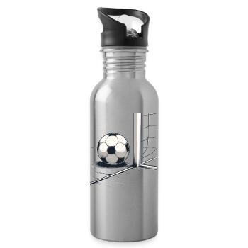 Ball am Netz Torabschluss - Trinkflasche mit integriertem Trinkhalm - Lightsilver - Rechts