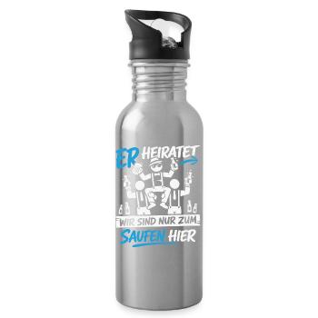 Bachelor Party Men's T-Shirt Bachelor Party Costume - Water bottle with straw - silver - Right