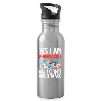 Yes, I'm a pharmacist funny pharmacy assistant - Water bottle with straw - silver - Right
