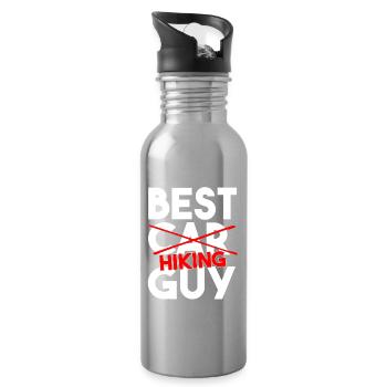 Bester Wanderer Lustiger Outdoor-Wanderer-Kunst - Trinkflasche mit integriertem Trinkhalm - Lightsilver - Rechts