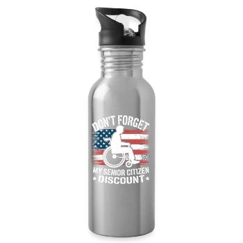 Getting Older Funny Seniors Motif - Water bottle with straw - silver - Right