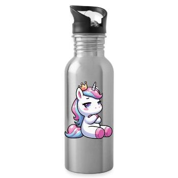 Licorne Licorne Fan Licorne Amoureux de la licorne - Gourde avec paille intégrée - argent clair - Droite