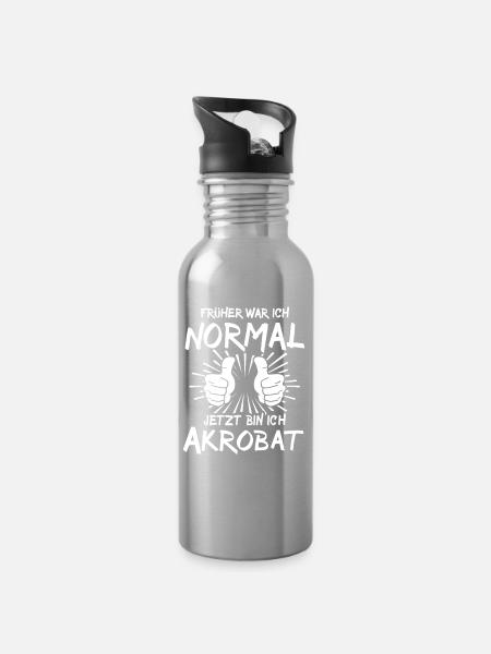 Akrobat - Trinkflasche mit integriertem Trinkhalm - Lightsilver