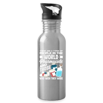 Proud Pharmacist Pharmacy Technician - Water bottle with straw - silver - Right