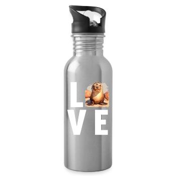 Sea Lions Sea Lion - Water bottle with straw - silver - Right
