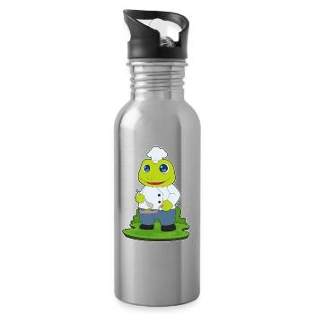 Frog Cook Pan Cooking - Water bottle with straw - silver - Right