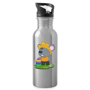 Minage de Pâques à la souris - Gourde avec paille intégrée - argent clair - Droite