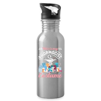 This Is My Apothecary Costume Pharmacy Tech - Water bottle with straw - silver - Right
