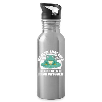 Frog Catcher Mildlife Snatcher Frog - Trinkflasche mit integriertem Trinkhalm - Lightsilver - Rechts