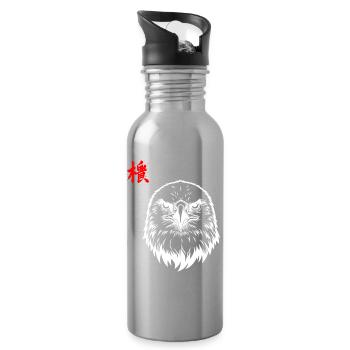 Aigle asiatique - Gourde avec paille intégrée - argent clair - Droite