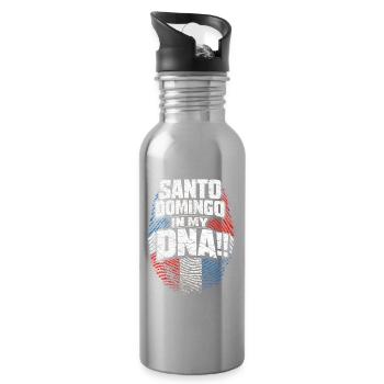 Dominikanisch Santo Domingo In my DNA - Trinkflasche mit integriertem Trinkhalm - Lightsilver - Rechts