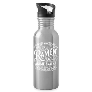 Ramen & Anime Snacks Motto - Trinkflasche mit integriertem Trinkhalm - Lightsilver - Rechts