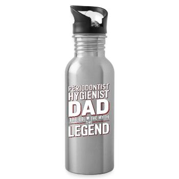 Periodontist Hygienist Dad The Idol Oral Health - Water bottle with straw - silver - Right