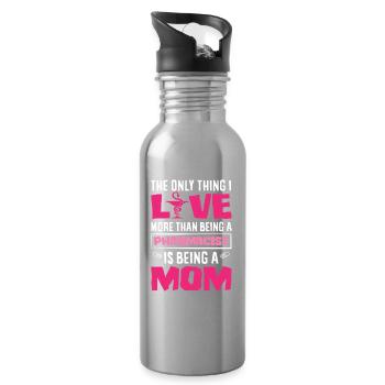 Dear Pharmacist Mom Mother Pharmacist - Water bottle with straw - silver - Right