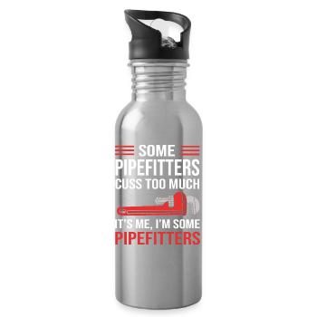 Industrial Locksmith Pipe - Water bottle with straw - silver - Right