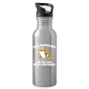 Frog Catcher Dispatcher The Pro Frog - Water bottle with straw - silver - Right