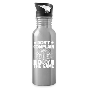 Casino Gambler Don´t Complain Enjoy The Game - Trinkflasche mit integriertem Trinkhalm - Lightsilver - Rechts