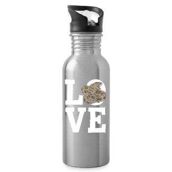 King Python Snakes LOVE Terrarium Python - Water bottle with straw - silver - Right
