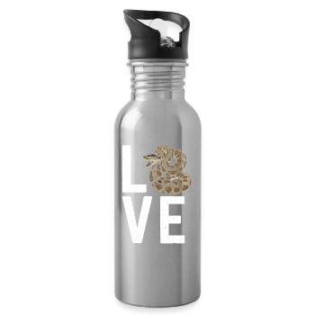 King Python Snakes LOVE Terrarium Python - Water bottle with straw - silver - Right