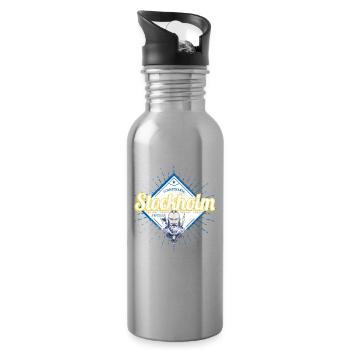 Stockholm Hauptstadt Schweden Wikinger Souvenir - Trinkflasche mit integriertem Trinkhalm - Lightsilver - Rechts
