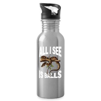 King Python Snakes Lover Terrarium Python - Water bottle with straw - silver - Right