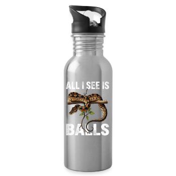 King Python Snakes Lover Terrarium Python - Water bottle with straw - silver - Right