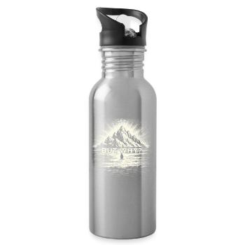 But Why Funny Penguin Meme Nihilist Mood Trend - Water bottle with straw - silver - Right