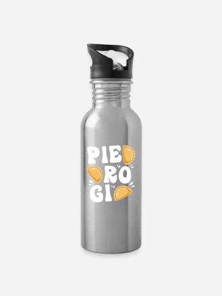 Polen Polnisch Pierogi - Trinkflasche mit integriertem Trinkhalm - Lightsilver