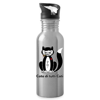 Cato di Tutti Cati - Gourde avec paille intégrée - argent clair - Droite