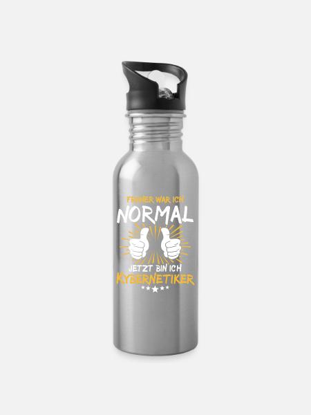 Kybernetiker Spruch - Trinkflasche mit integriertem Trinkhalm - Lightsilver