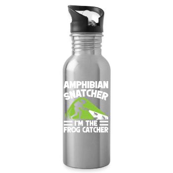 Frog Catcher Amphibian Snatcher Frog - Trinkflasche mit integriertem Trinkhalm - Lightsilver - Rechts
