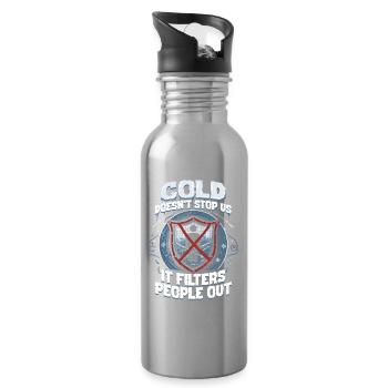 Eisangeln Cold Doesn't Stop Us - Trinkflasche mit integriertem Trinkhalm - Lightsilver - Rechts
