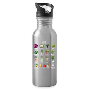 Hobby Garden April Fruit & Vegetables for Green Thumbs - Water bottle with straw - silver - Right