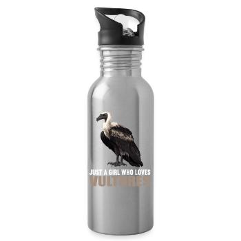 Geier - Trinkflasche mit integriertem Trinkhalm - Lightsilver - Rechts