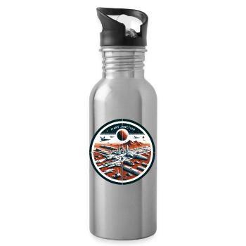 Mars Junction Raumhafen Patch - Trinkflasche mit integriertem Trinkhalm - Lightsilver - Rechts