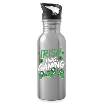 Irischer Gaming-Style - Trinkflasche mit integriertem Trinkhalm - Lightsilver - Rechts