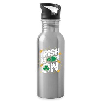 Irish Mom Shamrock Gold Fiesta - Trinkflasche mit integriertem Trinkhalm - Lightsilver - Rechts