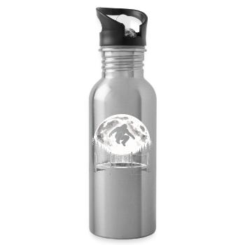 Bigfoot auf Trampolin - Trinkflasche mit integriertem Trinkhalm - Lightsilver - Rechts