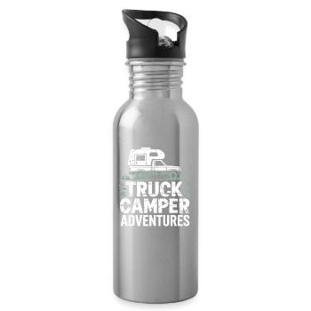  Truck Camper Adventures Offroad Camping Wohnmobil - Trinkflasche mit integriertem Trinkhalm - Lightsilver - Rechts