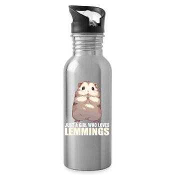 Lemmings Lemming - Water bottle with straw - silver - Right