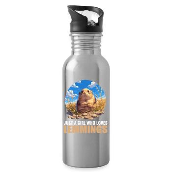 Lemmings Lemming - Water bottle with straw - silver - Right