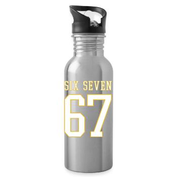 67 Six Seven - viral Meme - College - Trinkflasche mit integriertem Trinkhalm - Lightsilver - Rechts